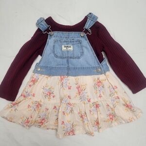 Jumper Dress, Size 18M With Knit Blouse,  Size 2T